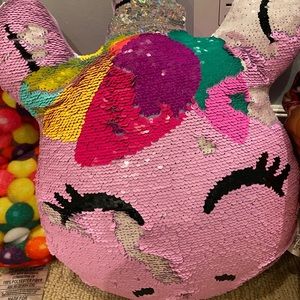 Flippy sequin unicorn pillow